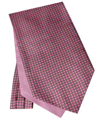 Fine Silk Gold Links Design Cravat in Pnk